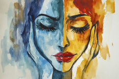 Watercolor Paint Face Background Wallpaper Product Image 1