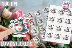 Love sticker Sheet Valentine Day Lovers Cute PNG Spice Product Image 1