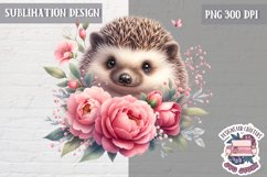 Cute Easter Baby Animal Sublimation Design PNG Spring Flower Product Image 1