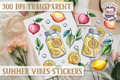 Summer sticker sheet Scrapbook PNG Flowers Vibe Fruits Product Image 1