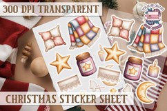 Christmas Sticker Sheet Watercolor Winter Holiday PNG Product Image 1