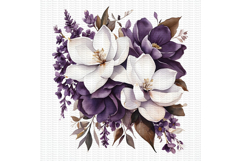 11 Purple Flowers Bouquet Clipart, Violet Floral Product Image 7