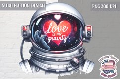Valentine&#039;s Sublimation Design PNG Cute Space Astronauts Product Image 1