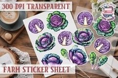 Farm sticker sheet Harvest Scrapbook PNG Vegetables Cozy Product Image 1
