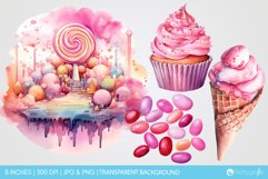 Pink sweets watercolor Illustration Product Image 7