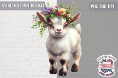 Cute Animal Sublimation Design PNG Spring Flowers Product Image 1