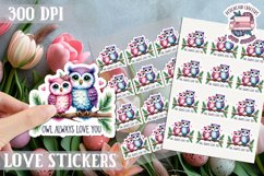 Love sticker Sheet Valentine Day Cute Animals Quote PNG Product Image 1