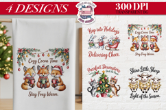 Christmas Cute Animals Clipart PNG Sublimation 4 Design Product Image 1