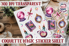 Coquette Magic sticker sheet Flowers Scrapbook PNG Bows Product Image 1