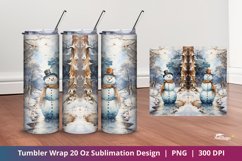 Adorable Snowman Winter Snow Tumbler Wrap Sublimation 7 Product Image 1