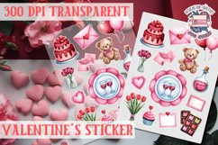 Love sticker Sheet Valentine Day Lovers Funny Heart PNG Product Image 1