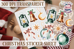 Christmas Watercolor Sticker Sheet Winter Cute Holiday PNG Product Image 1