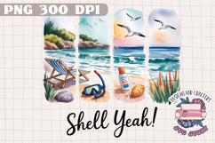 Summer Beach Brushstrokes PNG Sublimation Seaside Coastal Product Image 1