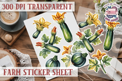 Farm sticker sheet Harvest Scrapbook PNG Vegetables Cozy Product Image 1