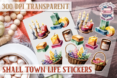 Small Town LIfe sticker Scrapbook PNG Village Garden Farm Product Image 1