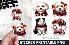 Christmas Dog Sticker Printable | Christmas High Quality PNG Product Image 1