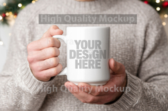 Christmas Mug Mockup Template - Christmas Background Product Image 1