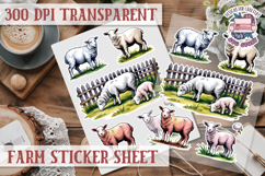 Farm sticker sheet Harvest Scrapbook PNG Vegetables Cozy Product Image 1