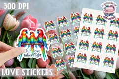 Love sticker Sheet Valentine Day Cute Animals Quote PNG Product Image 1