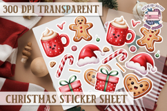 Christmas Watercolor Sticker Sheet Winter Cute Holiday PNG Product Image 1
