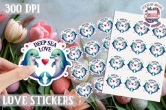 Love sticker Sheet Valentine Day Cute Animals Quote PNG Product Image 1