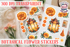 Flowers sticker sheet Spring Botanical Summer Scrapbook PNG Product Image 1