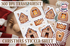 Christmas Sticker Sheet Watercolor Winter Holiday PNG Product Image 1