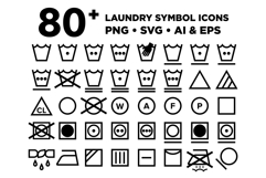 Laundry Care Symbol Icons Set Product Image 1