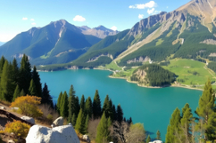 Beautiful Lake With Mountain Background Product Image 1
