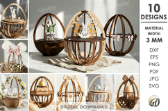 3D Easter Eggs Bundle Laser Cut. Easter Stand Decor SVG Product Image 1
