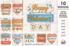 Valentine&#039;s Day Door Hangers Bundle Laser Cut. Valentine SVG Product Image 1