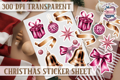 Christmas Watercolor Sticker Sheet Winter Cute Holiday PNG Product Image 1