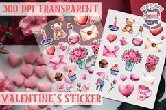 Love sticker Sheet Valentine Day Lovers Funny Heart PNG Product Image 1