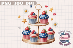 4th of July PNG Sublimation Strawberry berries Patriotic Product Image 1