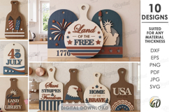 4Th Of July Cutting Boards Bundle Laser Cut. Kitchen SVG Product Image 1