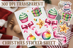 Christmas Watercolor Sticker Sheet Winter Cute Holiday PNG Product Image 1