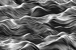 Black and White Waves Background Wallpaper Product Image 1