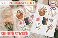 Summer sticker Cute flowers Love Picnic Beach Spring Product Image 1