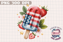 4th of July PNG Sublimation Strawberry berries Patriotic Product Image 1