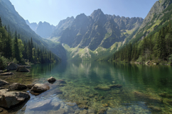 Lake and Mountains Background Wallpaper Product Image 1