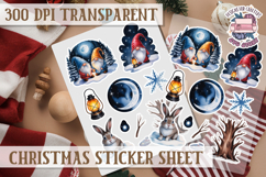Christmas Sticker Sheet Watercolor Winter Holiday PNG Product Image 1