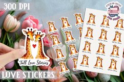 Love sticker Sheet Valentine Day Cute Animals Quote PNG Product Image 1
