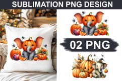 Halloween Elephant - Pillow Sublimation PNG Design Product Image 1