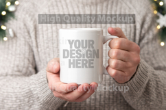 Christmas Mug Mockup Template - Christmas Background Product Image 1