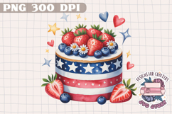 4th of July PNG Sublimation Strawberry berries Patriotic Product Image 1