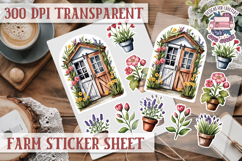 Farm sticker sheet Harvest Scrapbook PNG Vegetables Cozy Product Image 1