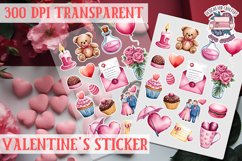 Love sticker Sheet Valentine Day Lovers Funny Heart PNG Product Image 1