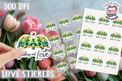 Love sticker Sheet Valentine Day Cute Animals Quote PNG Product Image 1