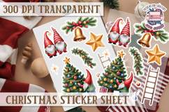 Christmas Sticker Sheet Watercolor Winter Holiday PNG Product Image 1