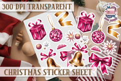 Christmas Watercolor Sticker Sheet Winter Cute Holiday PNG Product Image 1